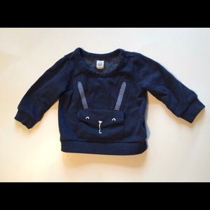 Blue bunny sweatshirt with pocket